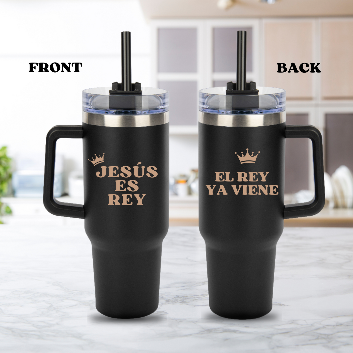 Termo "Jesús es Rey" 40 0z Tumbler with Handle