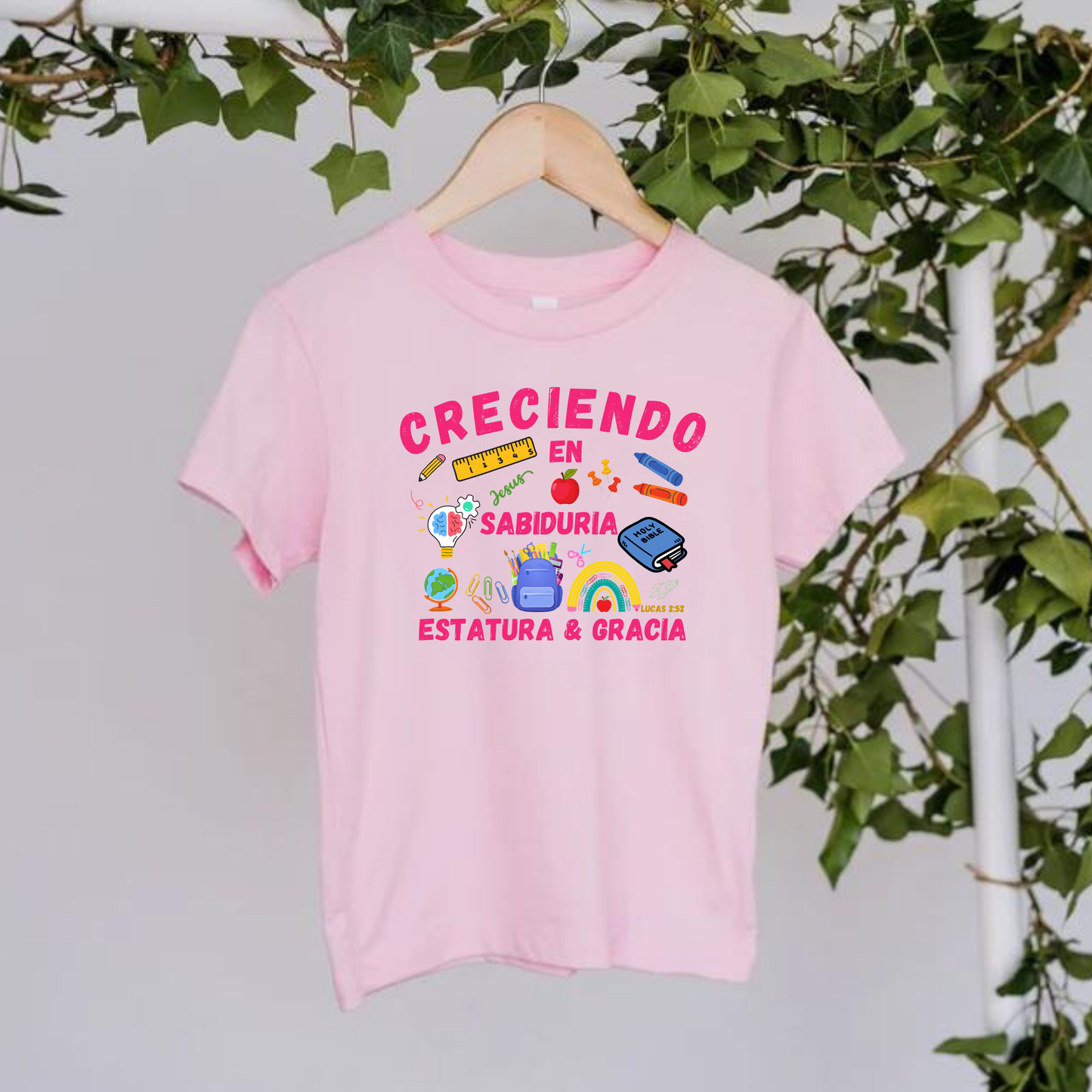 T-SHIRT "CRECIENDO EN SABIDURIA" para niños- back to school