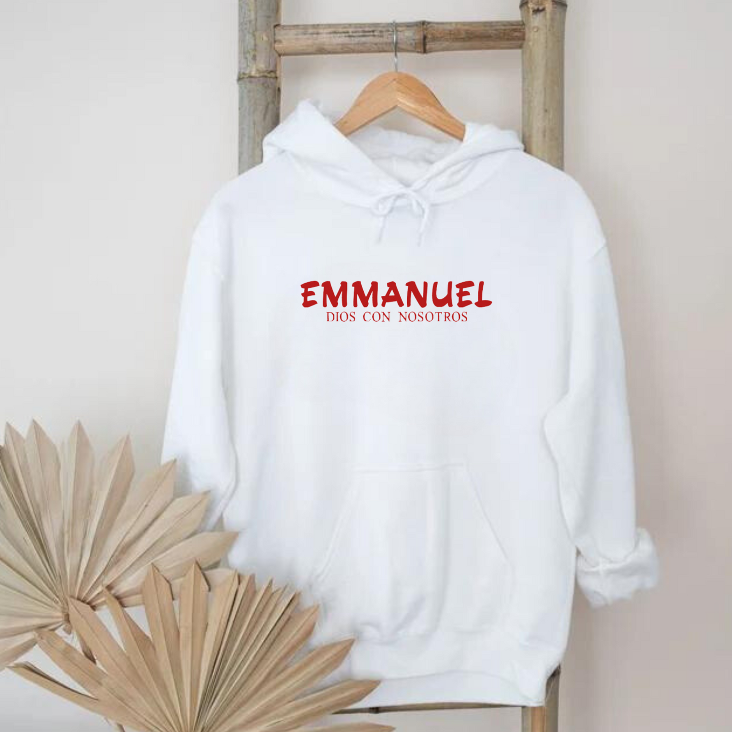 Hoodie "Emmanuel, Dios con Nosotros" manga larga, invierno