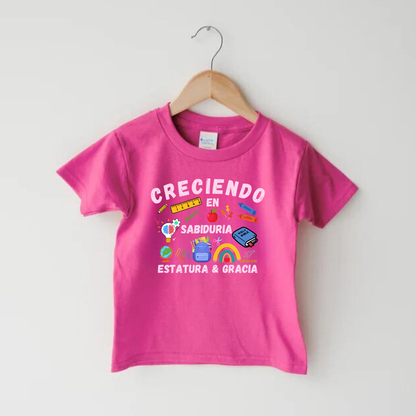 T-SHIRT "CRECIENDO EN SABIDURIA" para niños- back to school