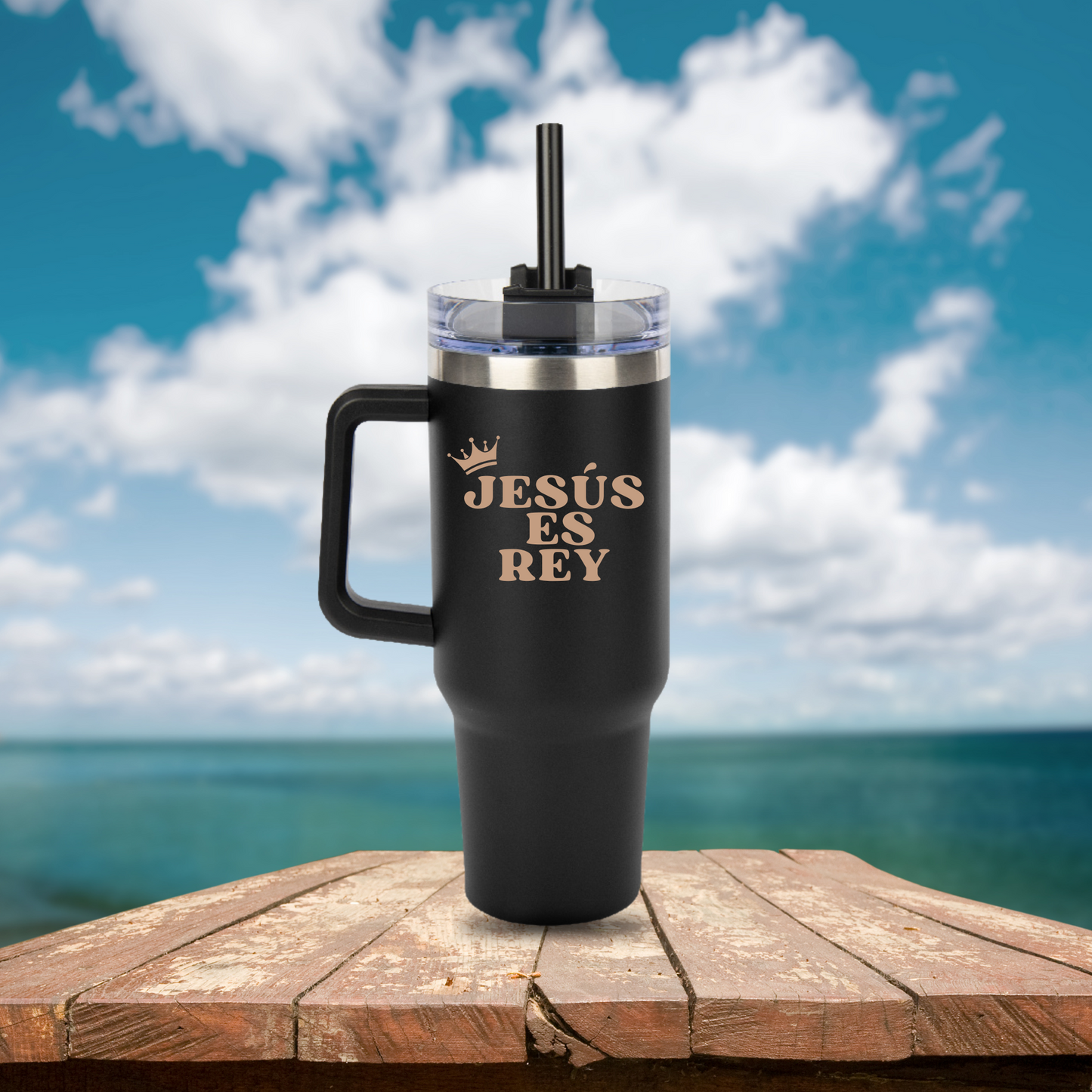 Termo "Jesús es Rey" 40 0z Tumbler with Handle