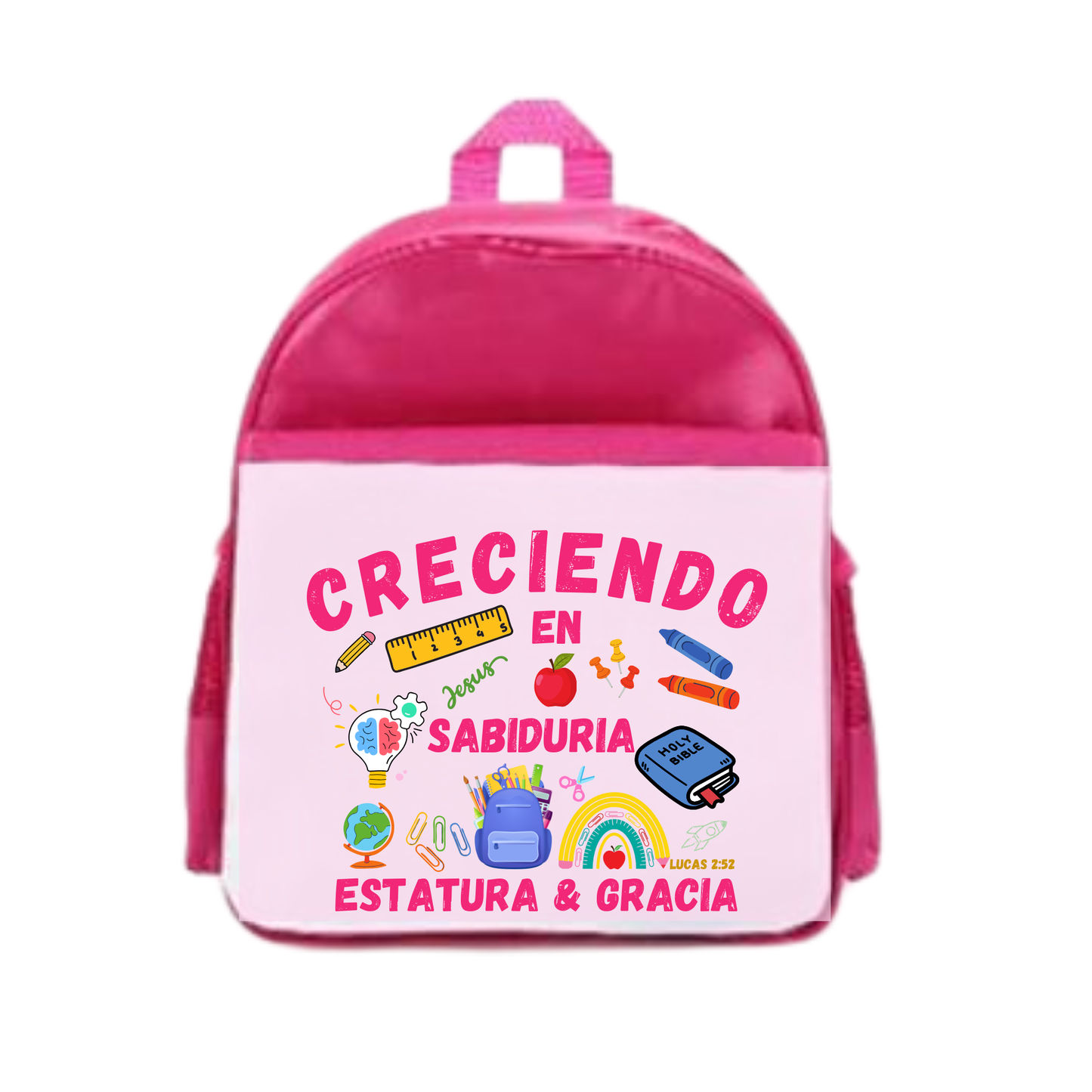 Mochila "CRECIENDO EN SABIDURIA" para niños- back to school- backpack