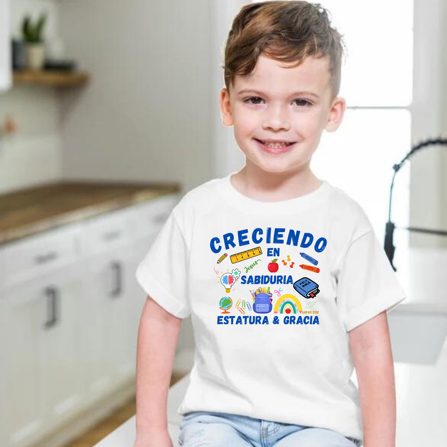 T-SHIRT "CRECIENDO EN SABIDURIA" para niños- back to school