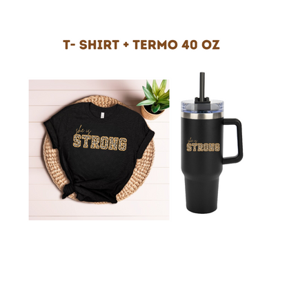 T- shirt  Leopardo + Termo 40 oz