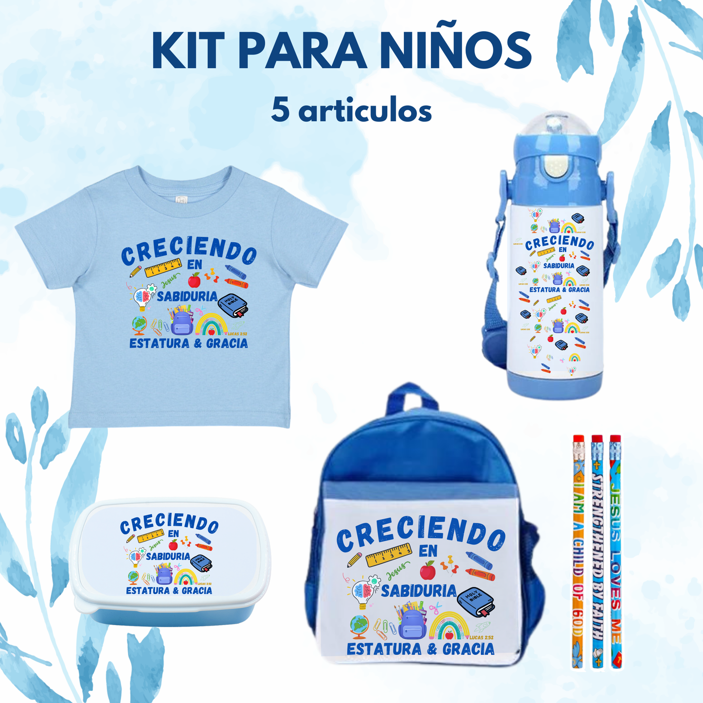 KIT DE 5 ARTICULOS PARA NIÑOS