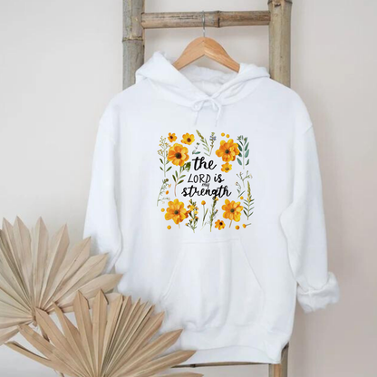 Hoddie "The Lord is My Strength" con Girasoles Amarillos