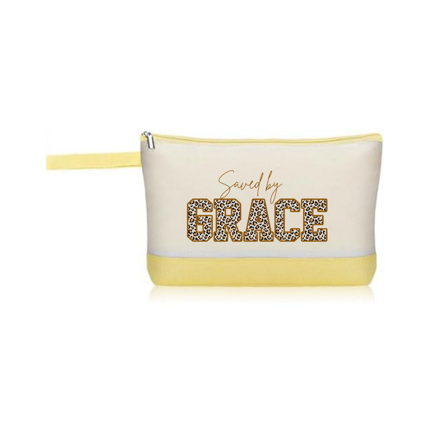 Small Bag  "Saved by Grace" With zipper, Cosmetic, Makeup, Pencil, Cartera, Bolso