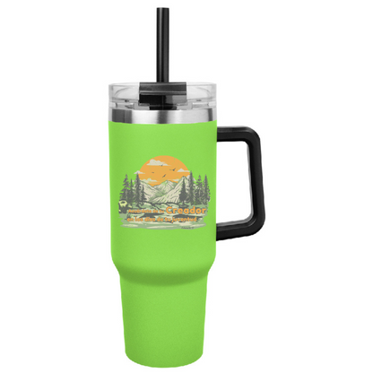 40oz Tumbler with Handle, "Acuerdate de tu Creador"  Cup with Handle