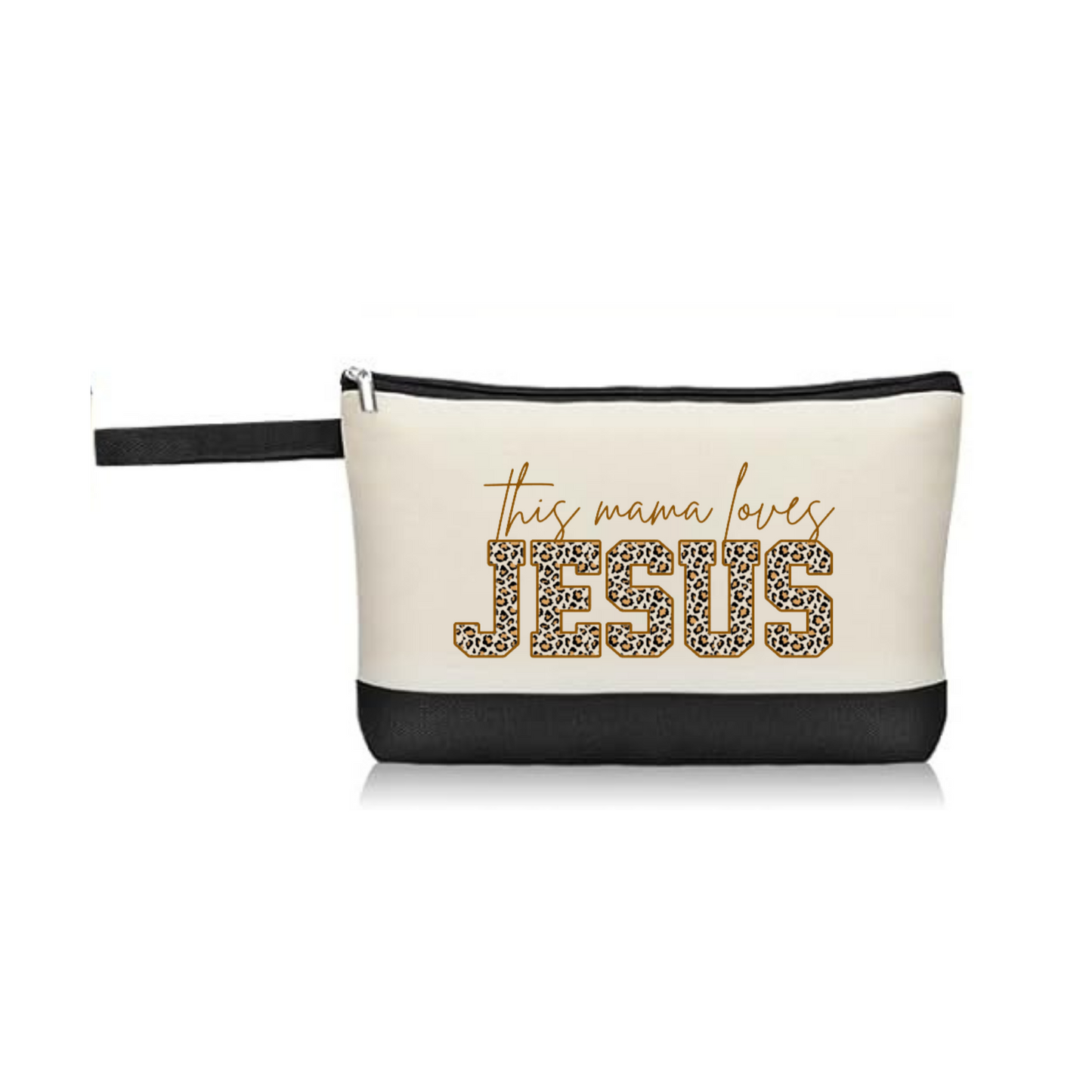 Small Bag  "This Mama Loves Jesus" With zipper, Cosmetic, Makeup, Pencil, Cartera, Bolso