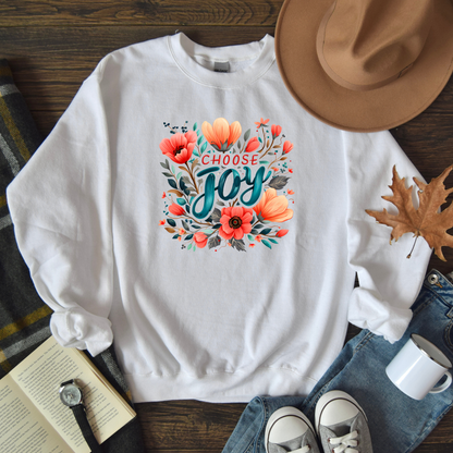 Sweater "Choose Joy" con Diseño Floral