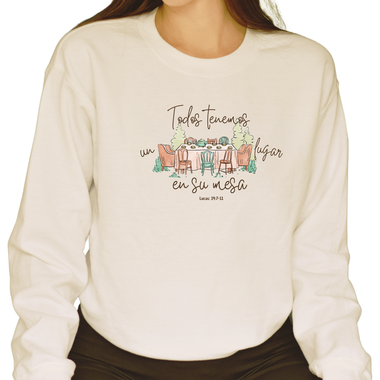 Sweater "TODOS TENEMOS UN LUGAR EN SU MESA" sueter, abrigo