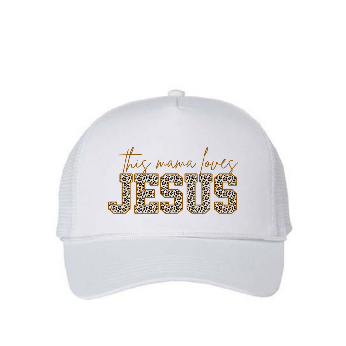 Hat "This mama Loves Jesus"Animal print, gorra, Leopardo