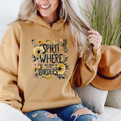 Hoodie "Spirit Lead Me Where My Trust Is Without Borders" con Diseño Floral