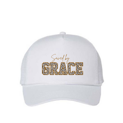 Hat "Saved by Grace"Animal print, gorra, Leopardo