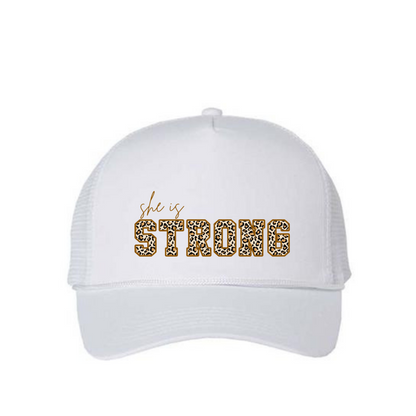 Hat "She is Strong" Animal print, Gorra, Leopardo