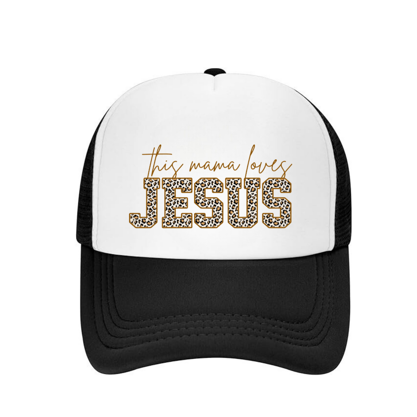 Hat "This mama Loves Jesus"Animal print, gorra, Leopardo