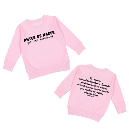 Antes de Nacer, Ya me Conocías. Sweater para Niños