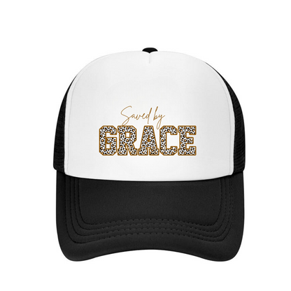 Hat "Saved by Grace"Animal print, gorra, Leopardo