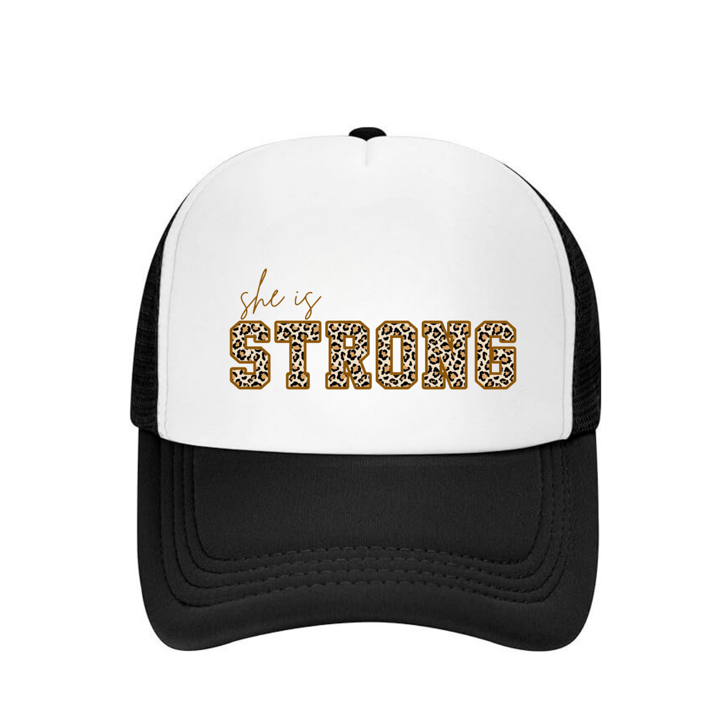 Hat "She is Strong" Animal print, Gorra, Leopardo