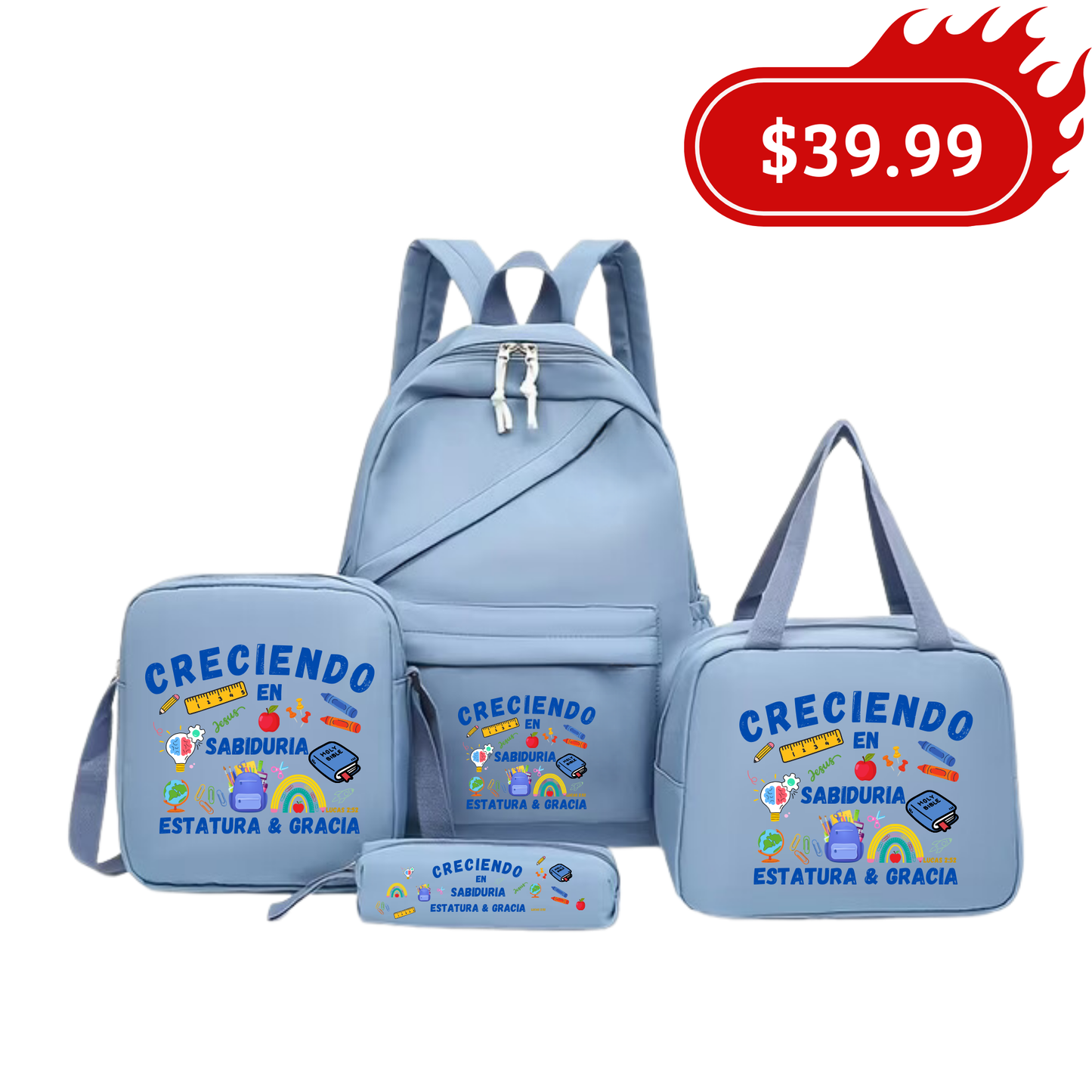 Set de mochila "Creciendo en sabiduría"