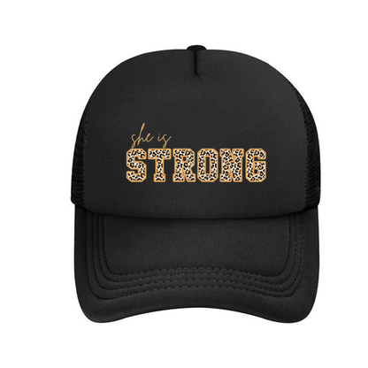 Hat "She is Strong" Animal print, Gorra, Leopardo