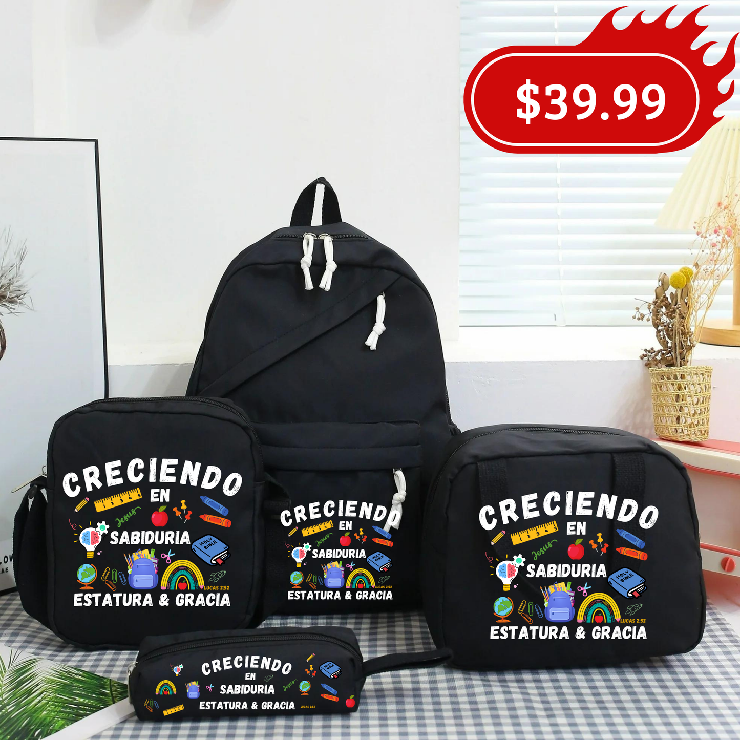 Set de mochila "Creciendo en sabiduría"