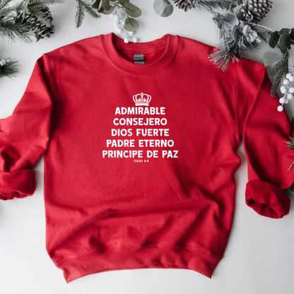 Sweater Admirable Consejero, Dios Fuerte, Padre Eterno, Príncipe de Paz" – Inspirado en Isaías 9:6