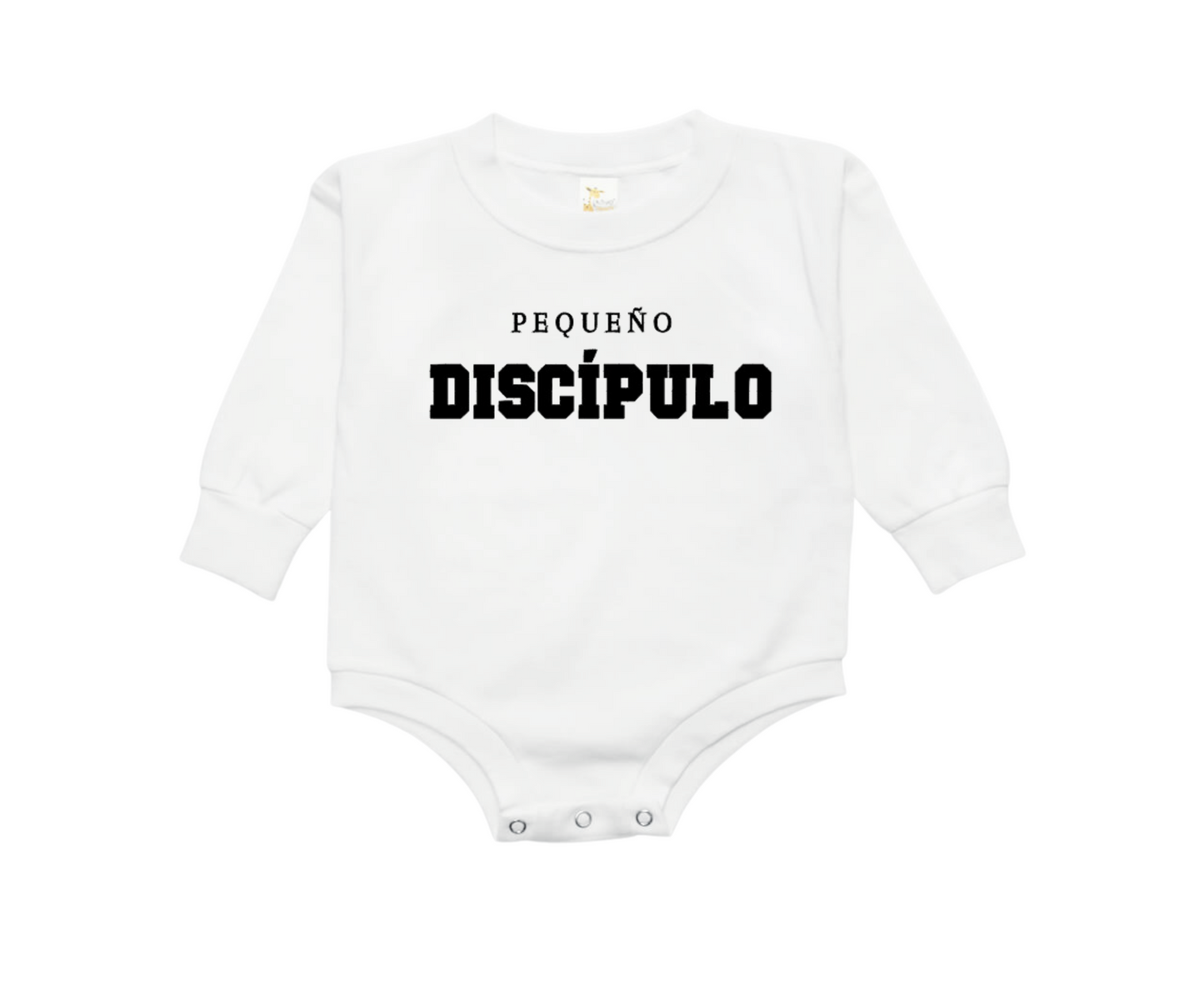 Pequeño Discípulo. Bodysuit para bebe. mono- mameluco Manga Larga