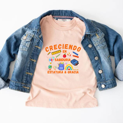 T-SHIRT "CRECIENDO EN SABIDURIA" para niños- back to school