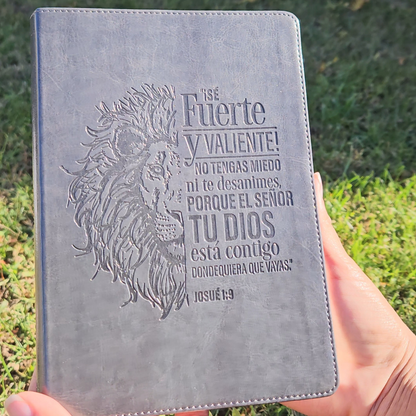 Agenda "SÉ FUERTE Y VALIENTE" Josue 1:9 -con versículos bíblicos-planner, journal.