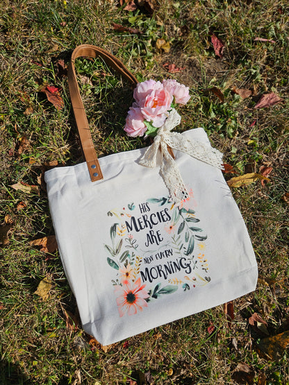 Tote bag "His mercies are new" cartera, bolsa de tela